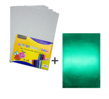 Foamiran cu sclipici, 20 * 30cm, alb 10foi+1 cadou CH-3 (120)