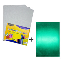 Фоамиран с глиттером, 20*30см, белый, 10л.+1подарок CH-3 (120)