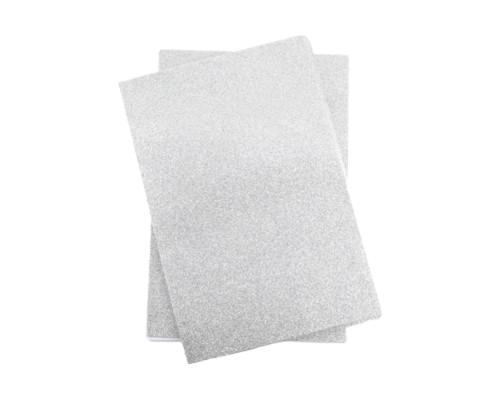 Foamiran cu sclipici, 20*30cm, argintiu 10foi+1 cadou CH-3 (120)