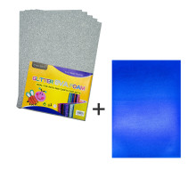 Фоамиран с глиттером, 20*30см, серебристый, 10л.+1подарок CH-3 (120)