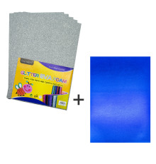 Фоамиран с глиттером, 20*30см, серебристый, 10л.+1подарок CH-3 (120)