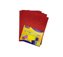 Foamiran cu sclipici, 20 * 30cm, rosu 10foi CH-3 (120)