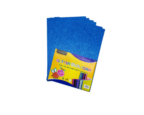 Фоамиран с глиттером, 20*30см, синий 10л. CH-3 (120)