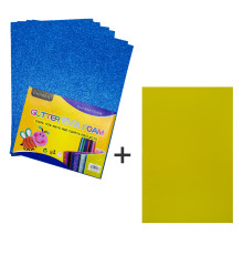 Фоамиран с глиттером, 20*30см, синий 10л.+1подарок CH-3 (120)