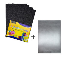 Foamiran cu sclipici, 20 * 30cm,negru 10foi+1 cadou CH-3 (120)