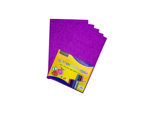 Фоамиран с глиттером, 20*30см, фиолетовый 10л. CH-3 (120)