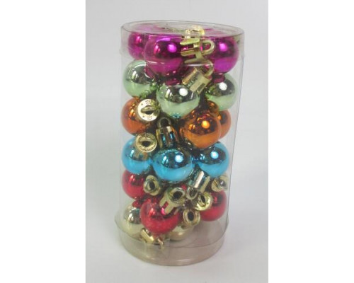 Set globuri de Crăciun, 2cm, 30buc, mix, Novogod'ko 974444