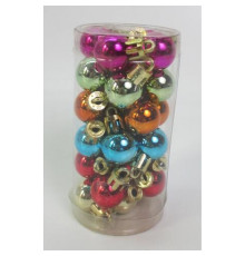 Set globuri de Crăciun, 2cm, 30buc, mix, Novogod'ko 974444