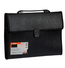 Servieta din plastic A4 3sectii negru, 850mk NORMA 5053 (10)