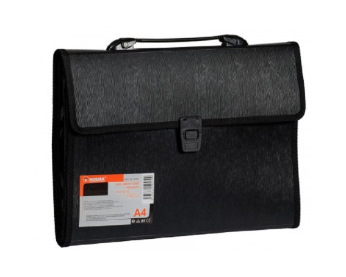 Servieta din plastic A4 3sectii negru, 850mk NORMA 5053 (10)