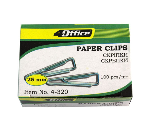 Agrafe triunghiulare, 25mm, 100buc, 4-320, 4OFFICE (10/500)