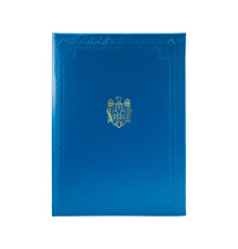 673515 Папка "на подпись" A4 с Гербом РМ и орнаметом, синяя S12-35