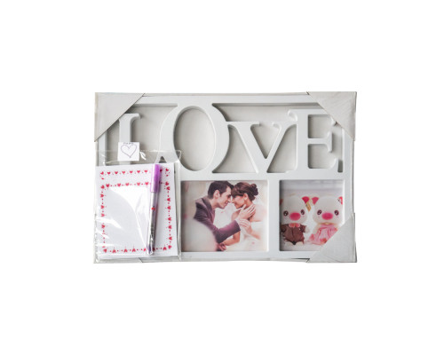 Set cadou: colaj foto "LOVE" 3 fotо +marker bicolor +felicitare