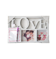 Set cadou: colaj foto "LOVE" 3 fotо +marker bicolor +felicitare