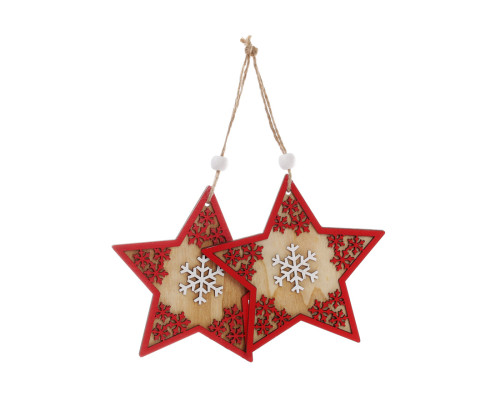 Set (2 bucăți) de decoratiuni de Craciun Stea 11cm 781-291