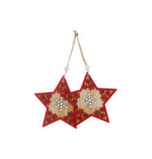 Set (2 bucăți) de decoratiuni de Craciun Stea 11cm 781-291