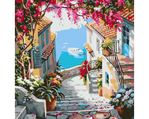 Набор для рисования по номерам 40*50 "Лестница к морю" 3590