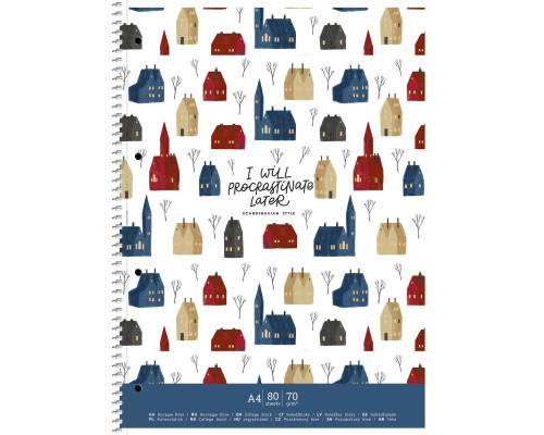 Тетрадь А4 80 л. клетка, на спирали c микроперфорацией, Student A4-080-6709K (4/48)