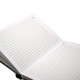 Carnet A6 10x14mm, 160foi matem., eco piele, negru