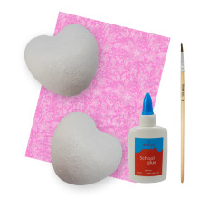 Set pentru creatie copii "2 inimi decor roz"