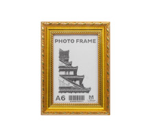 Фоторамка A6 10*15 c ножкой-подставкой золотая с узором, 24мм F2409-3 CM*2511