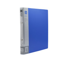 Папка пластиковая A4 на 2 кольца, 3cм, синяя, черная 2502 (120)