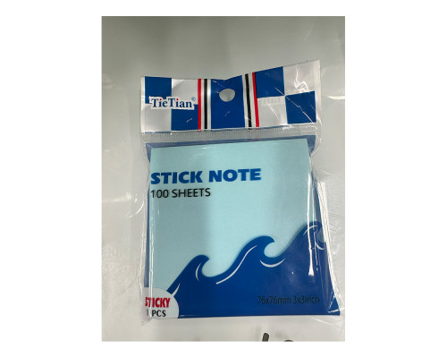 Бумага для заметок с липким слоем 76x76mm 100л. 4 цвета асорти No. 301(12/480)