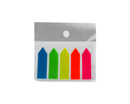 Indecsi colorati din plastic, culori fluorescente, "sageti" 12x44mm 5x20foi (24/1440)