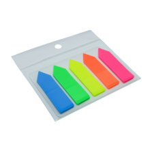 Indecsi colorati din plastic, culori fluorescente, "sageti" 12x44mm 5x20foi (24/1440)