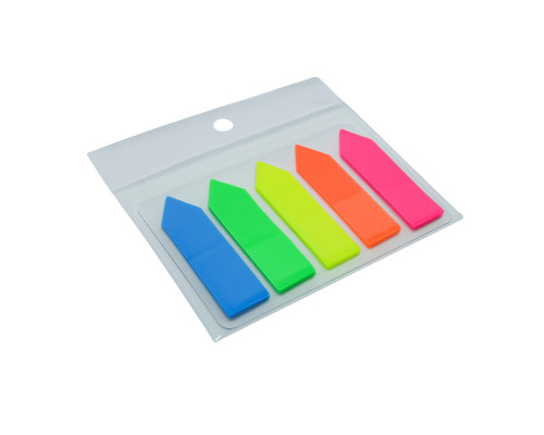 Indecsi colorati din plastic, culori fluorescente, "sageti" 12x44mm 5x20foi (24/1440)