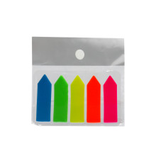 Indecsi colorati din plastic, culori fluorescente, "sageti" 12x44mm 5x20foi (24/1440)