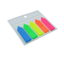 Indecsi colorati din plastic, culori fluorescente, "sageti" 12x44mm 5x20foi (24/1440)