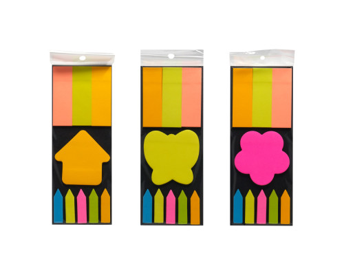 Бумага с липким слоем в наборе, ассорти на блистере (12/600)