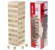 Настольная игра из дерева, Jenga Blocks, 54 деталей S3-3 (50)