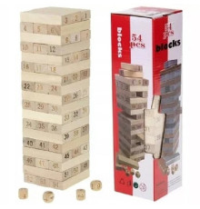 Настольная игра из дерева, Jenga Blocks, 54 деталей S3-3 (50)