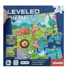 68586 Joc - puzzle „Leveled” 3 în 1, 61 piese 4901 (60)
