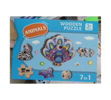 Joc puzzle din lemn, 7 în 1 „Animale” 380380 (56)