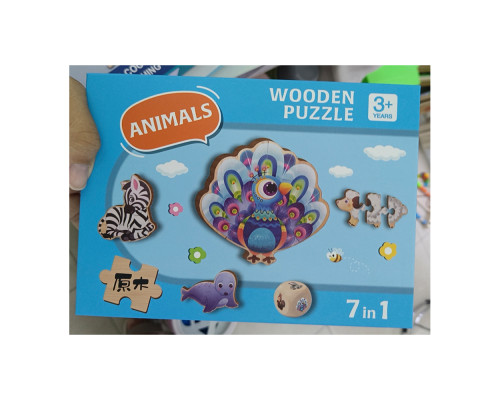 68587 Joc puzzle din lemn, 7 în 1 „Animale” 380380 (56)
