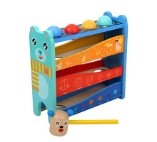 Деревянная игрушка с животными, молотком и шариками, разноцветная, 21,5х21х8см S3-8 (28)