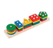 Joc din lemn - Sortare Forme Geometrice, 3+ (90)