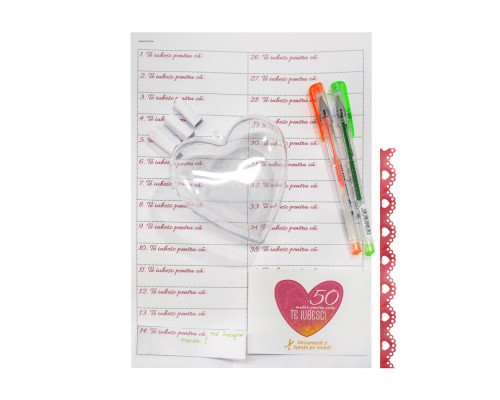 Set pentru creatie "50 motive pentru care te iubesc!" Set pentru creatie "50 motive pentru care te iubesc!"