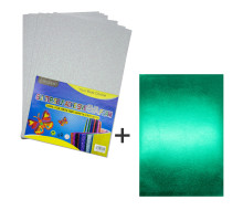 Foamiran cu sclipici, autoadeziv, 20 * 30cm, alb 10foi+1cadou CHG-15 (120)