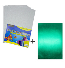 Foamiran cu sclipici, autoadeziv, 20 * 30cm, alb 10foi+1cadou CHG-15 (120)