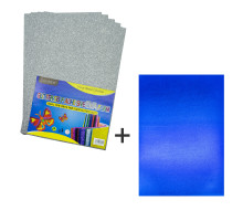 Foamiran cu sclipici, autoadeziv, 20*30cm, argintiu 10foi+1 cadou CH-4 (120)