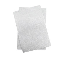 Foamiran cu sclipici, autoadeziv, 20*30cm, argintiu 10foi CH-4 (120)