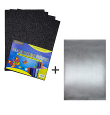 Foamiran cu sclipici, autoadeziv, 20 * 30cm, negru 10foi+1 cadou CHG-14 (120)