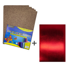 Foamiran cu sclipici, autoadeziv, 20 * 30cm, maro 10foi+1 cadou CH-4 (120)