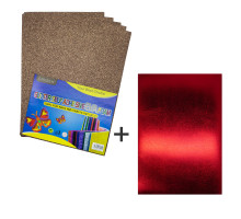 Foamiran cu sclipici, autoadeziv, 20 * 30cm, maro 10foi+1 cadou CH-4 (120)