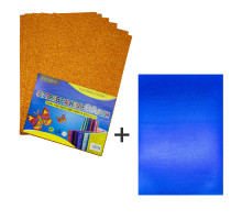 Фоамиран с глиттером самоклейка, 20*30см, оранжевый, 10л.+1подарок CH-4 (120)