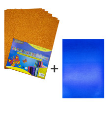 Foamiran cu sclipici, autoadeziv, 20 * 30cm, oranj 10foi+1 cadou CH-4 (120)